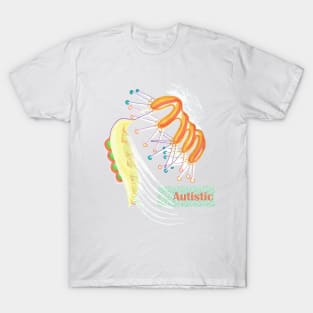 An amoeba in full color and the word Autistic T-Shirt